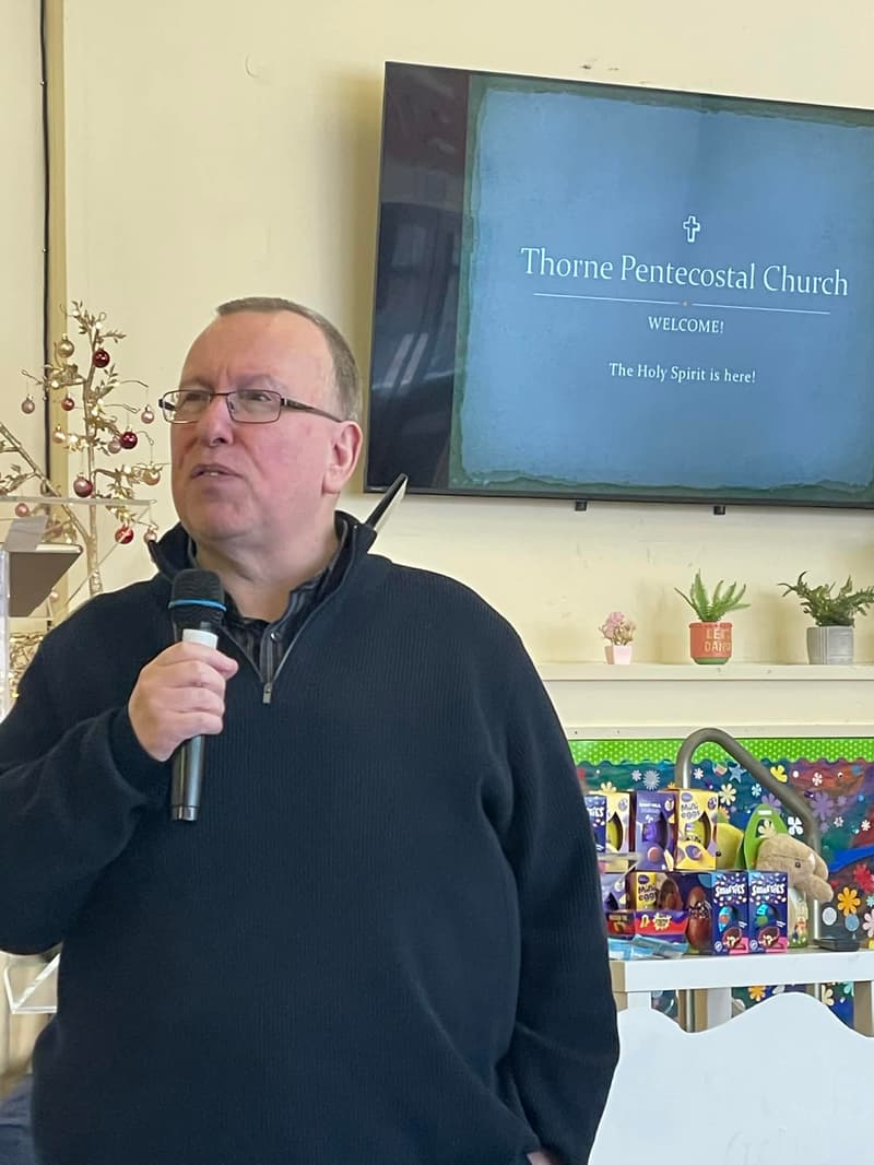 Bible teaching during a Sunday service